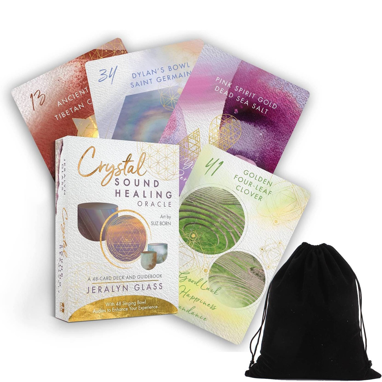 Crystal Sound Healing Oracle Cards Deck & Guide QR Audio Hay House With Bag