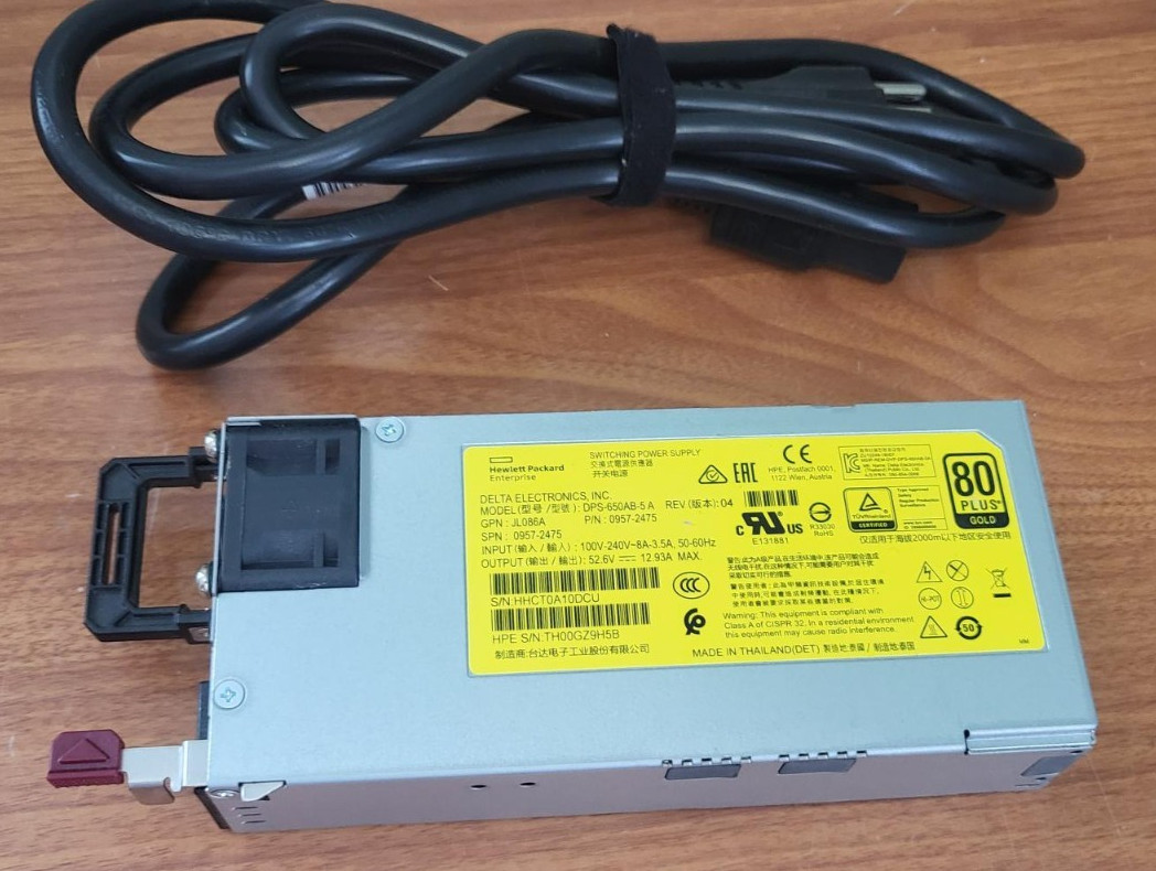JL086A HPE X372 54VDC 680W 100- 240V AC Power Supply