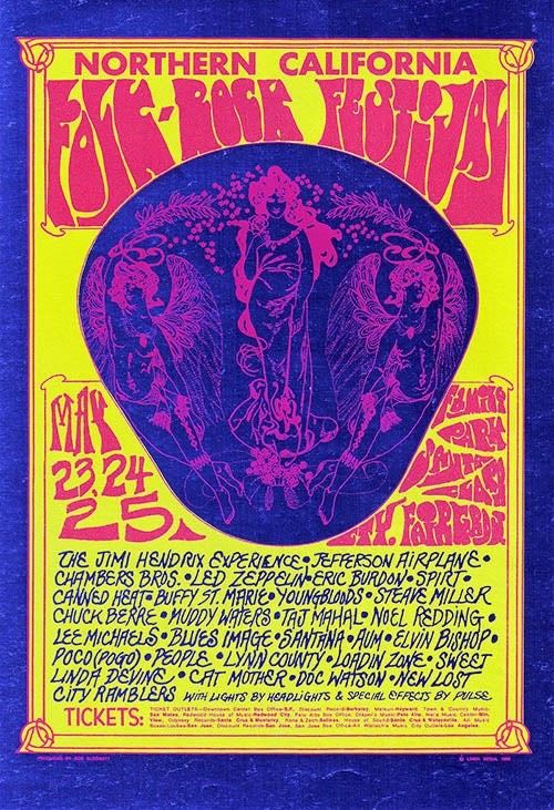Northern California Fall Rock Festival Concert Poster Jimi 12x8in Metal Sign