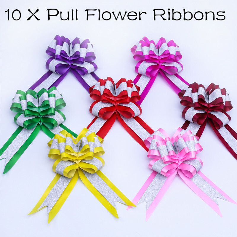10 X Large Bow-knot Pull Bow Ribbons Wedding Car Decor Gift Box Packaging