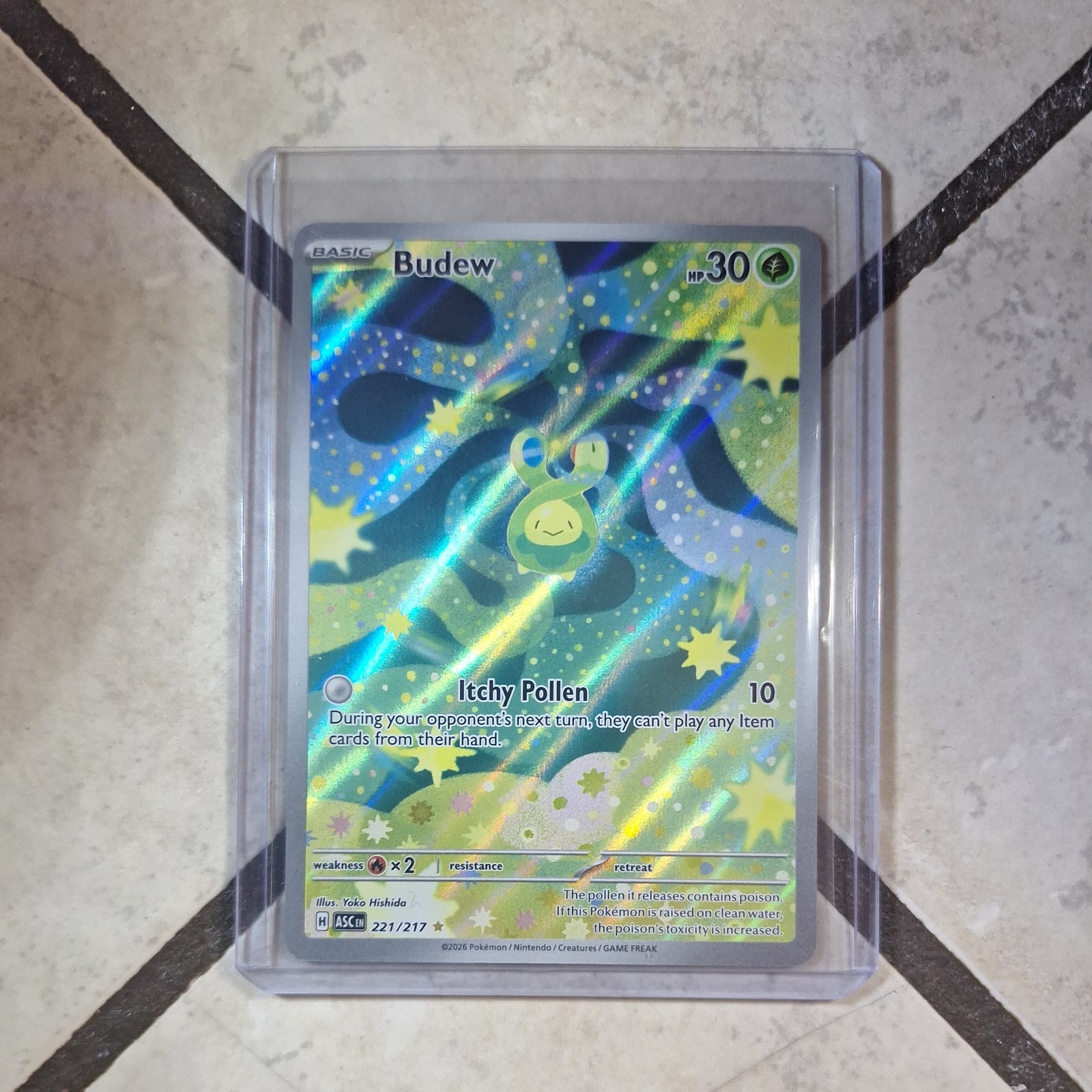 Budew Illustration Rare Ascended Heroes 221/217 NM Holofoil Pokemon