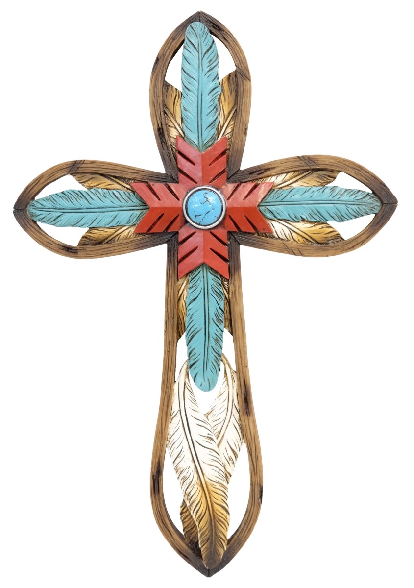 De Leon Collections 14430 Polyresin Southwestern Eagle Feather Red Turquoise ...