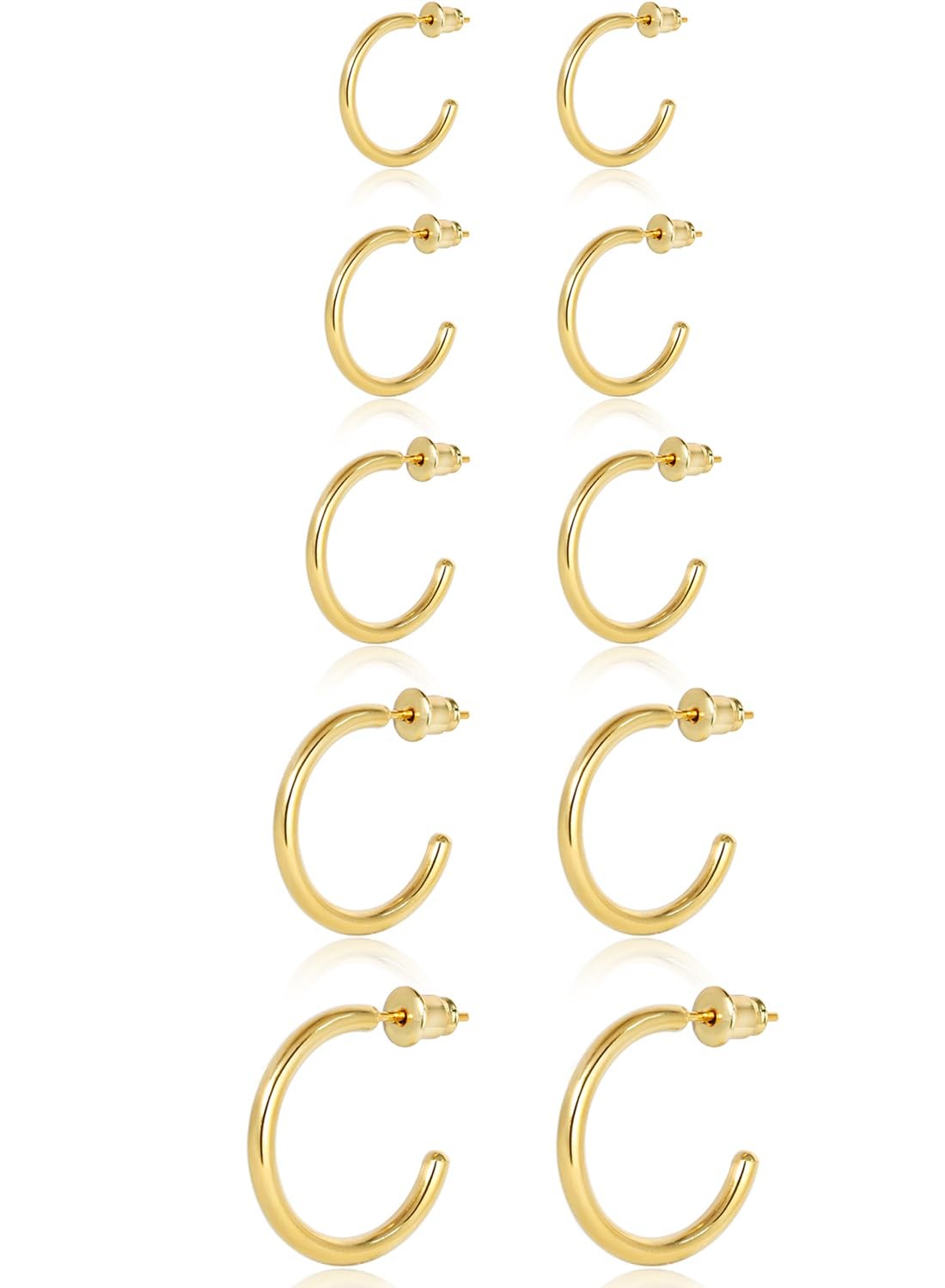 Small Gold Hoop 6mm, 8mm, 10mm, 15mm, 20mm, 14K - 6mm/8mm/10mm/15mm/20mm 