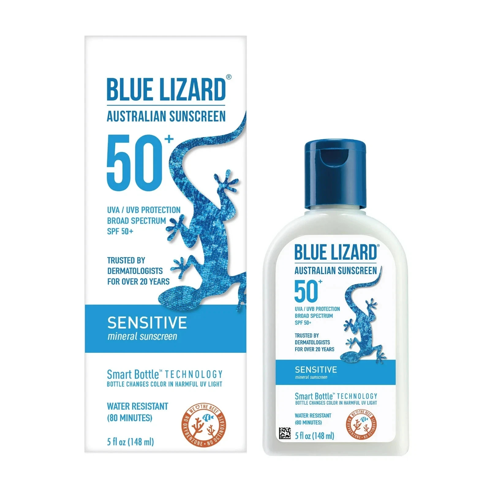 Blue Lizard Sensitive SPF 50 Mineral Sunscreen Lotion, Broad Spectrum, 5 fl oz