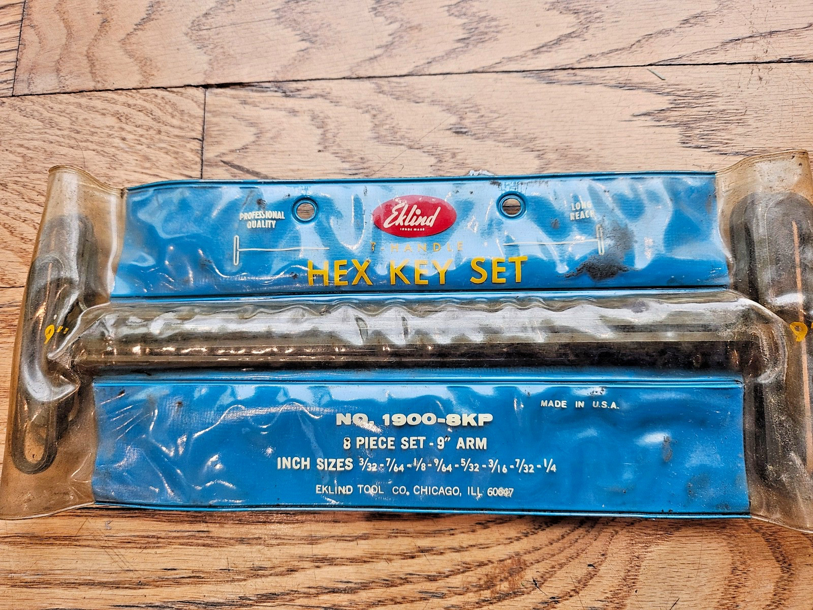 EKLIND LONG REACH T-HANDLE HEX KEY SET 8PCS SAE NO. 33198 #398A