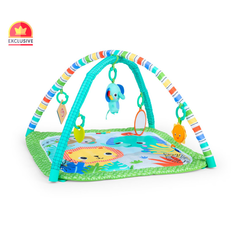 Bright Starts Wild Wiggles Baby Activity Gym & Play Mat, Unisex, Green