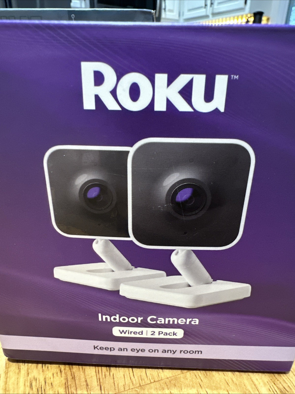 Roku Indoor Wired Security Cameras 2-Pack 1080p HD WiFi 6, Motion & Sound Alerts