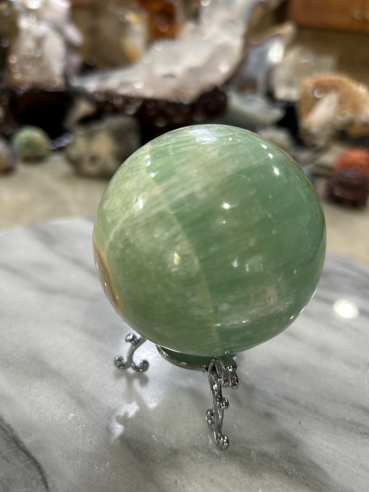 Caribbean Calcite sphere with stand
