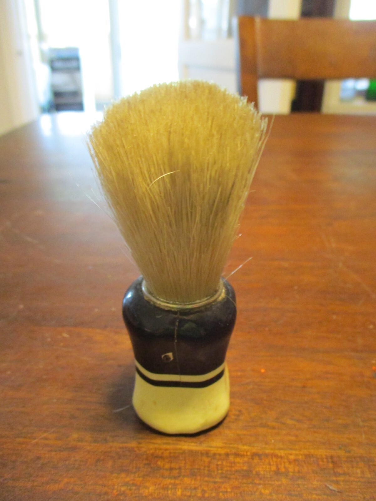 CREAM & BLACK HANDLED EVER READY NATURAL HAIR SHAVING BRUSH
