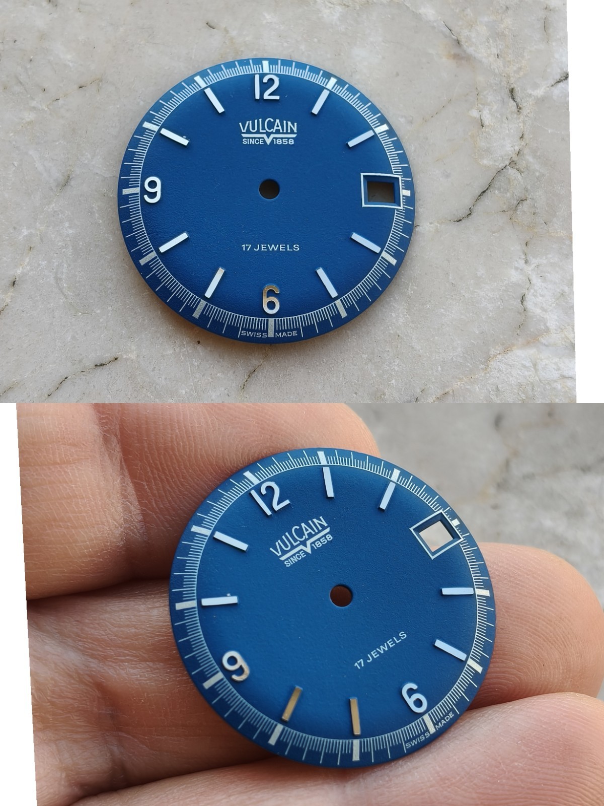 VULCAIN VINTAGE WATCH ORIGINAL DIAL BLUE WATCH DIAL 28.5mm