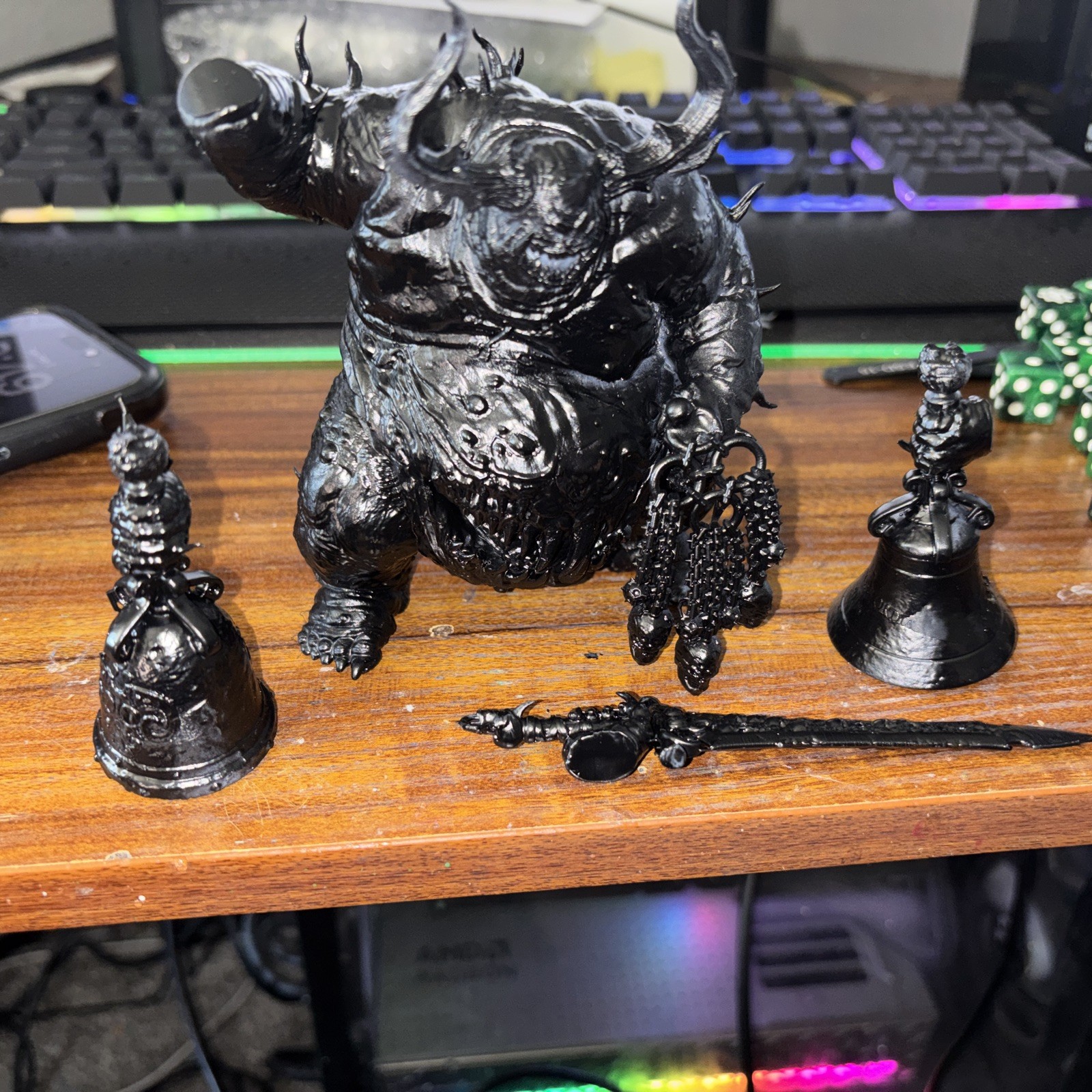 Nurgle Great Unclean One,  Primed Black! AltArt Compatible Warhammer