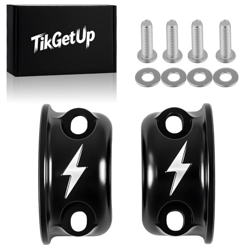 Lightning Pattern Brake/Clutch Control Clamp Half for Harley Sportster, Black