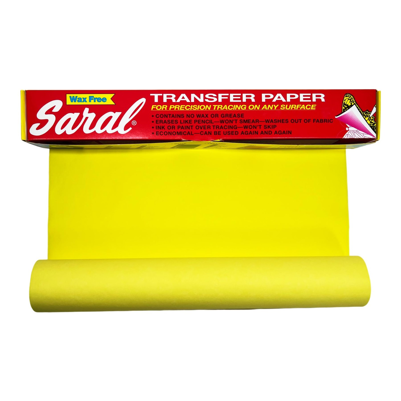 Wax Free Transfer Paper Yellow 12" x 12ft Roll for Crafts, Painting, Stencils