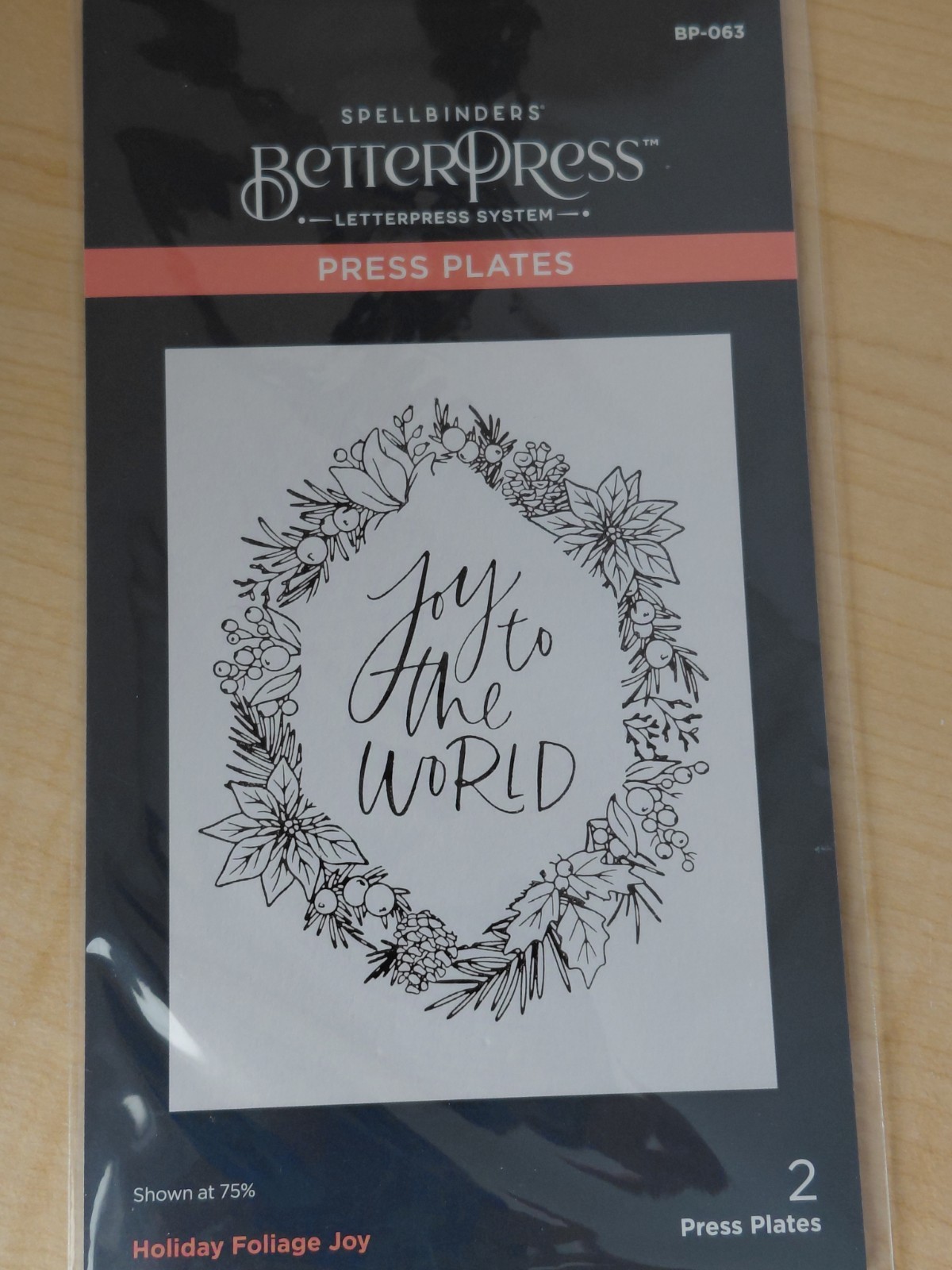 Spellbinders "Holiday Foliage Joy" Press Plates_ Brand New BP 063
