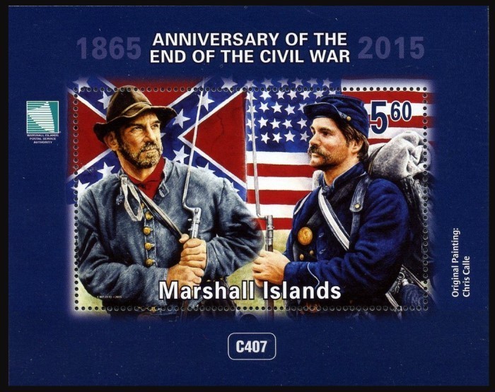Marshall Islands 2015 MNH MS, 150th Ann End of U.S. Civil War