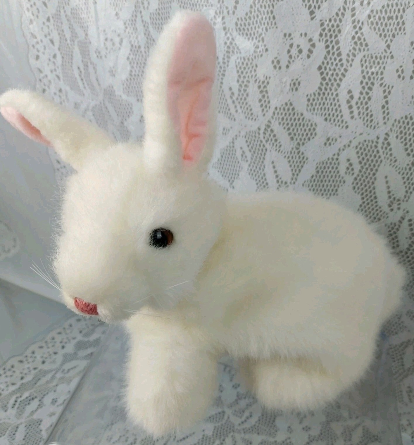 TY BOWS Bunny Rabbit White Pink Easter Spring 10" Plush Stuffed 1997 Vintage 90s
