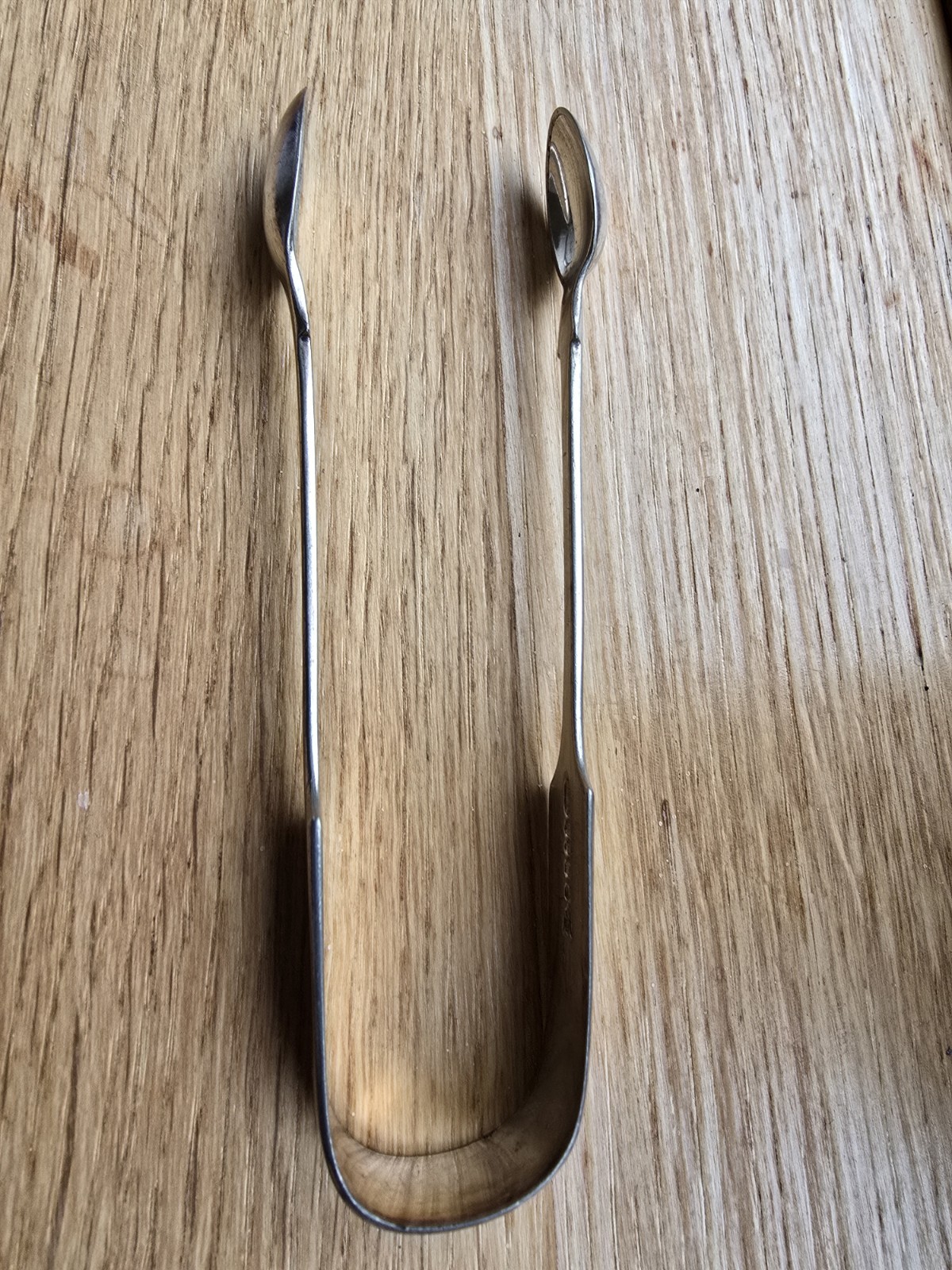 Antique English Silver Plate Sugar Tongs Large