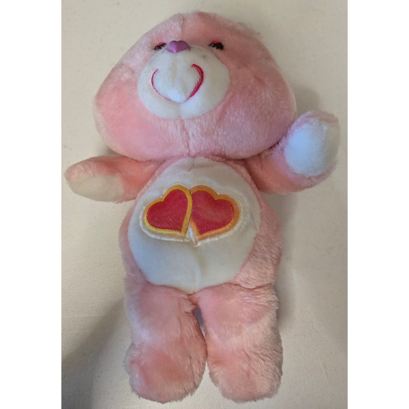 1983 Vintage Pink Care Bears "Love A Lot Bear" Plush Toy Kenner Collectible