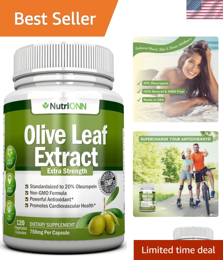 Olive Leaf Extract - 750 Mg - 120 Capsules - Extra Strength - 20% Oleuropein ...