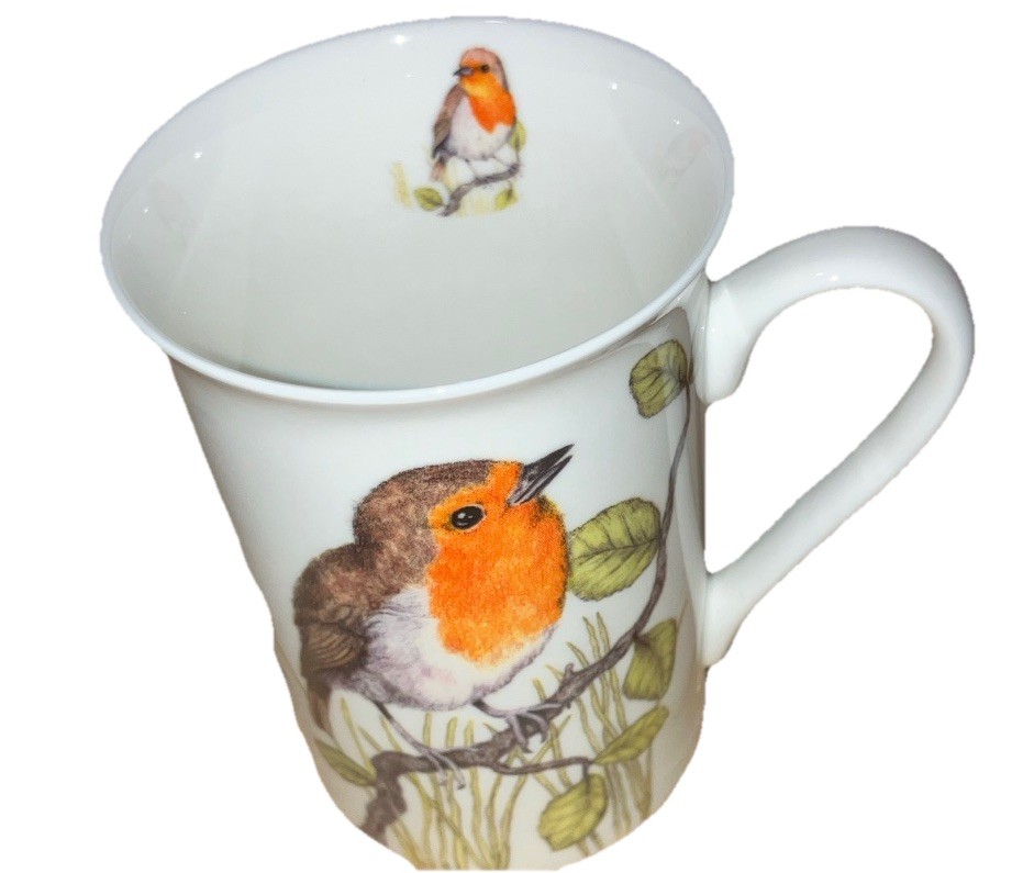 Kent Pottery Birds Of Britain Robin Bone China Coffee Or Tea Mug No Lid