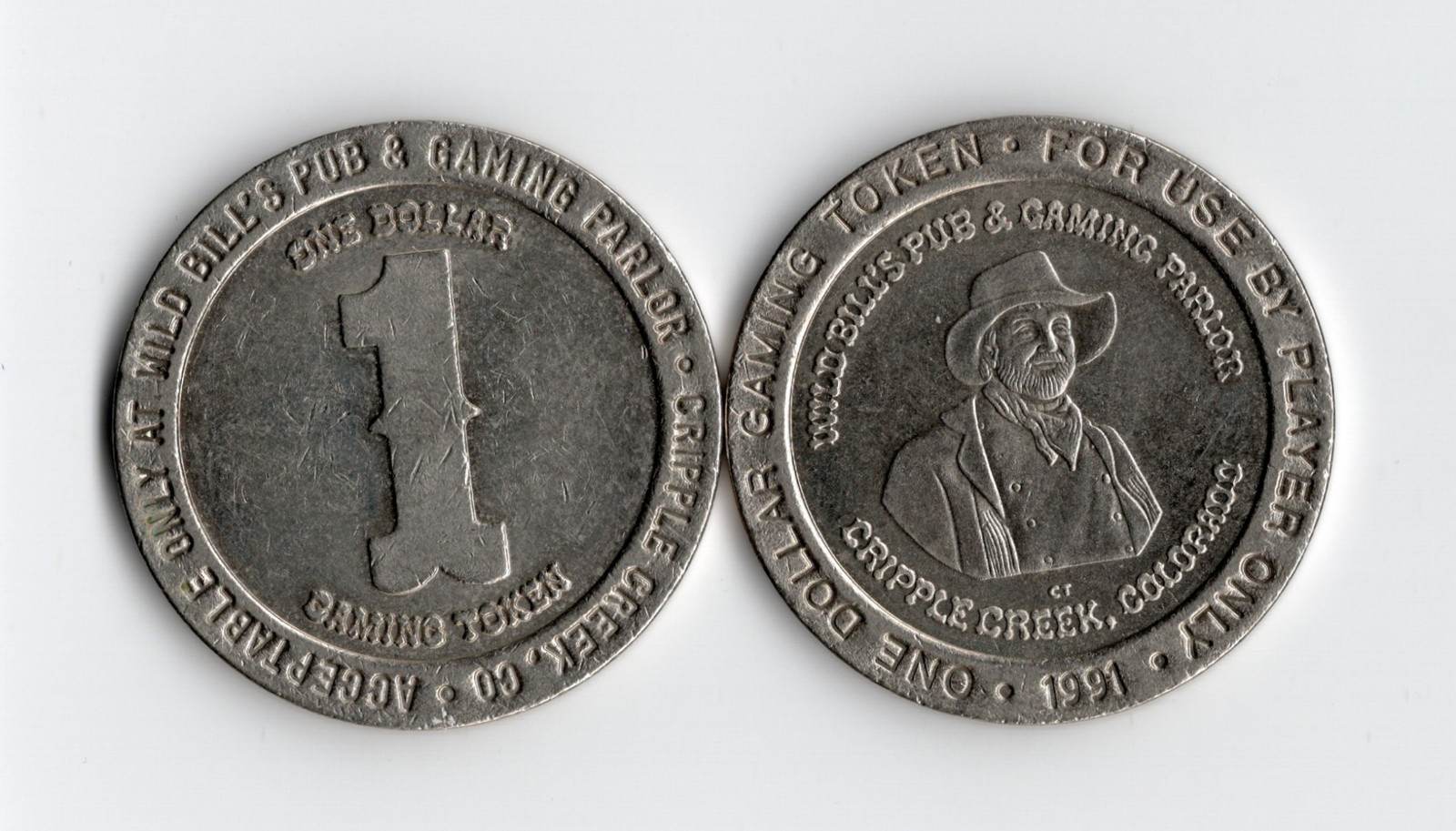 Wild Bills Cripple Creek Colorado $1 1992 Casino Token