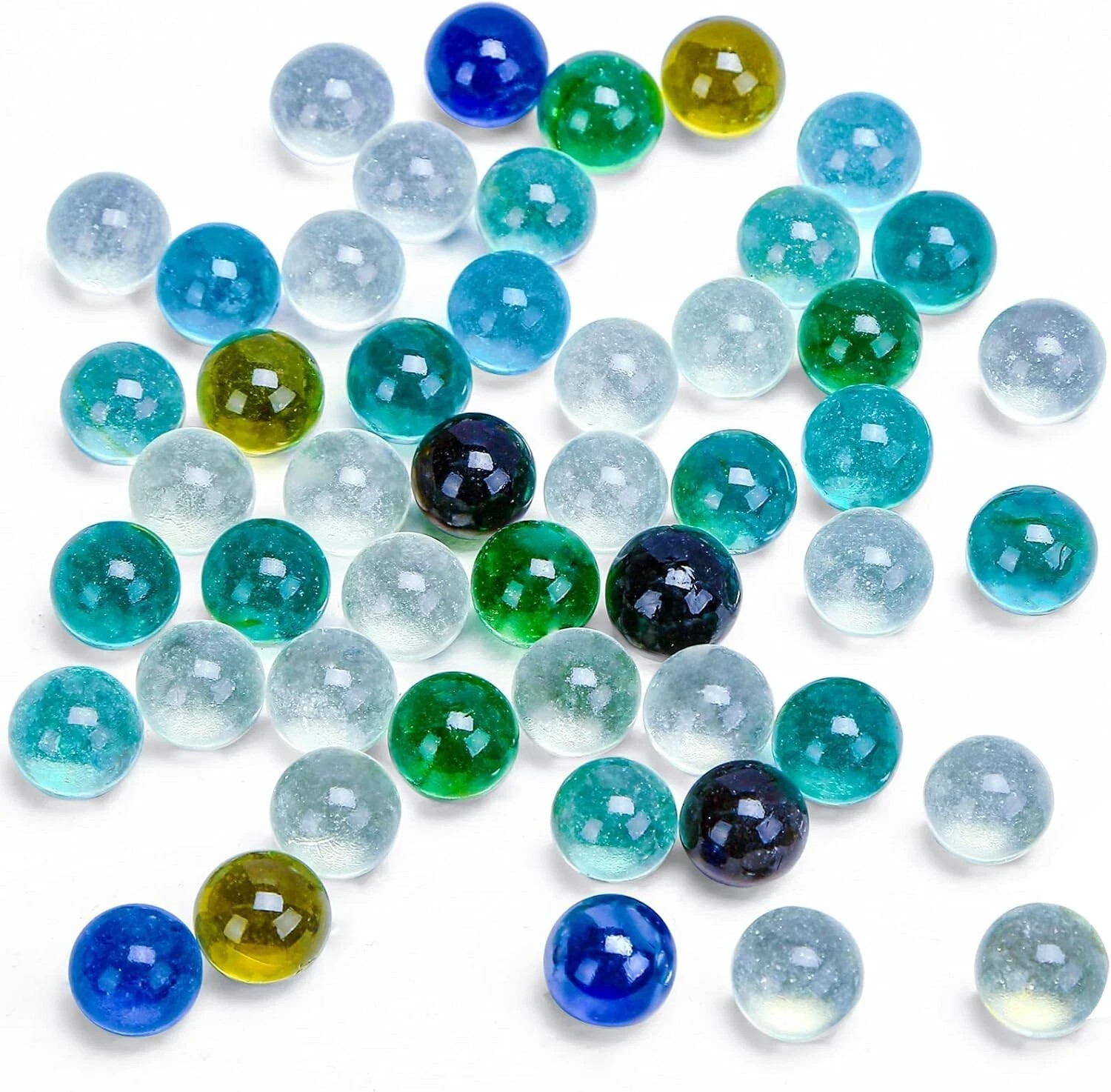 50 PCS Beautiful Player Marbles Bulk for Marble Games, Multiple Colors