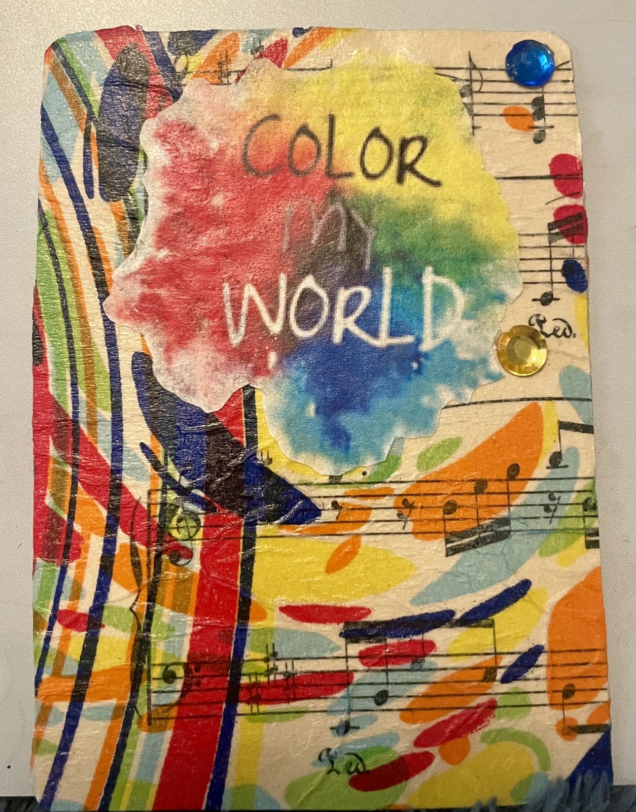 Abstract Mixed Media ACEO Original Art Colorful