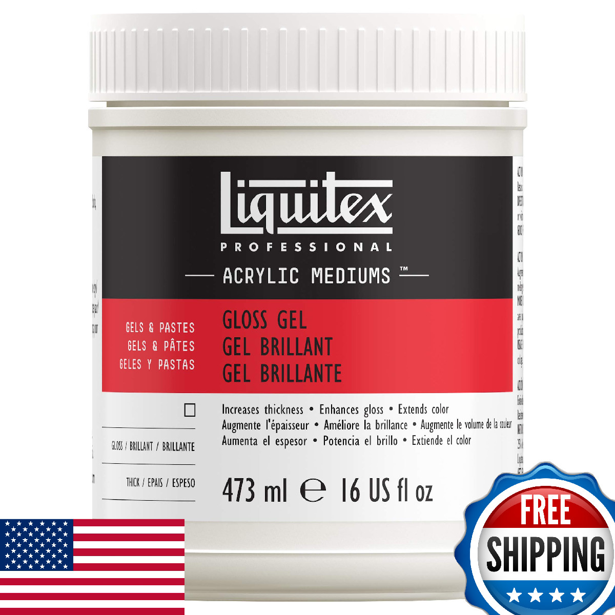 Liquitex Professional Gloss Gel Medium 16oz 473ml - Impasto & Extender