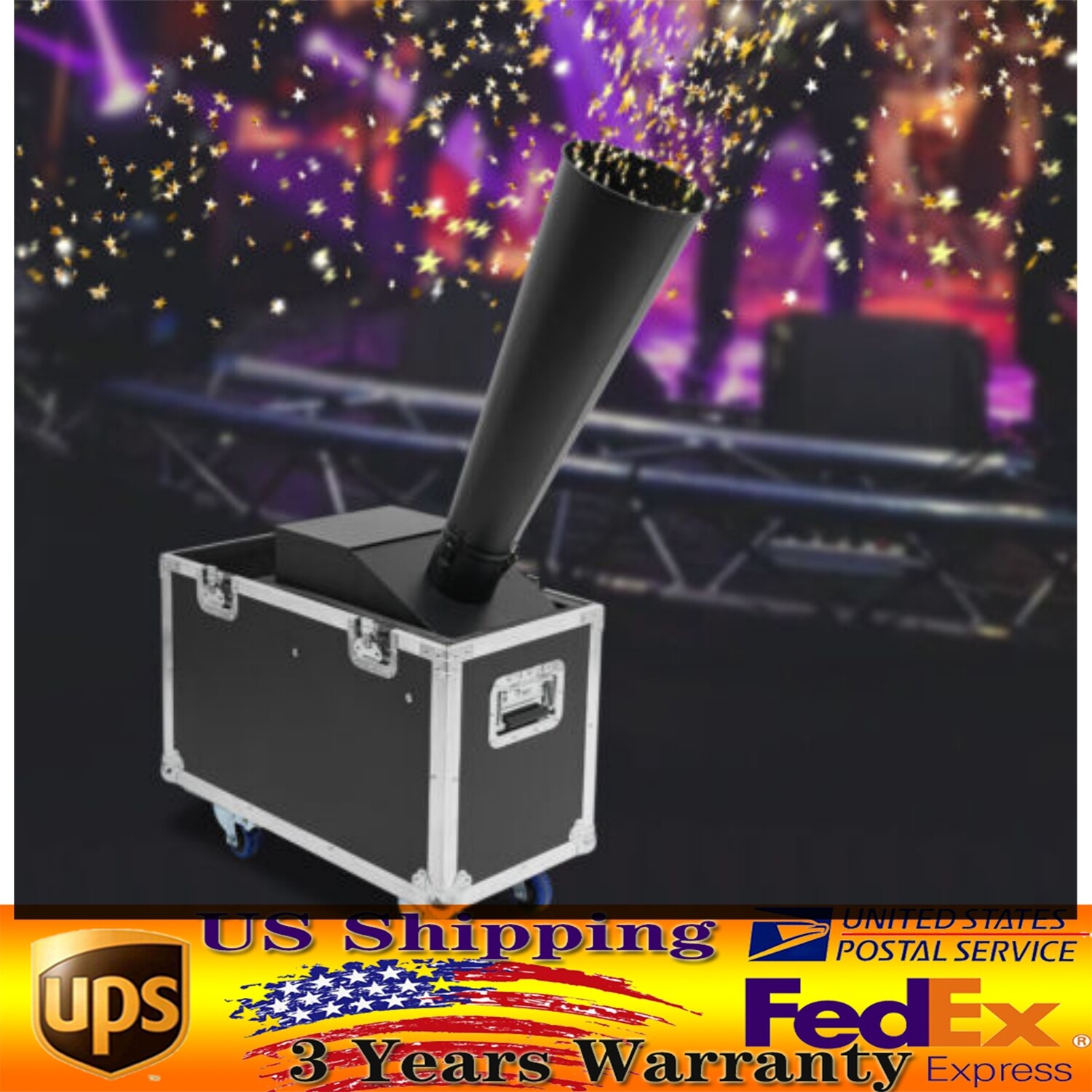 CO2 Confetti Machine with Flight Case Confetti Blaster Jet 19.68 ft New