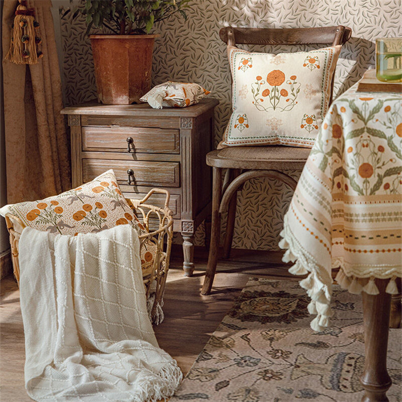 1x Romantic Floral Print Cushion Case Square Throw Pillow Cover Couch Home Decor