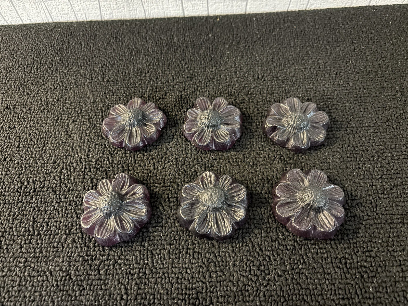 Lot Of 6 Coppélia Model Flowers In Daum Crystal France