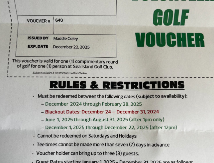 Sea Island, GA Golf for 4 at any of the 3 courses