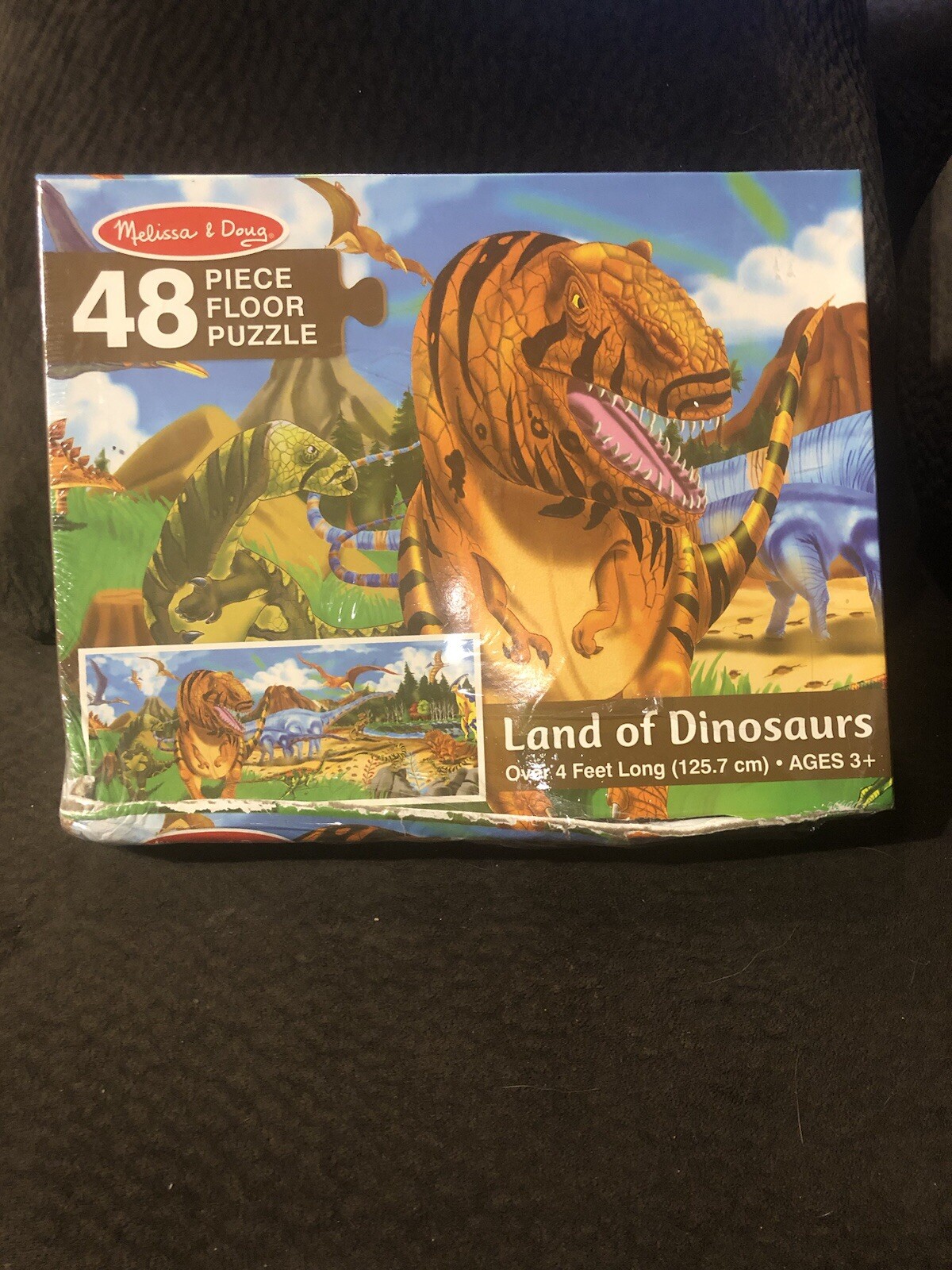 Melissa And Doug Land Of Dinosaurs Floor Puzzle (48 Pcs 4 Feet Long)