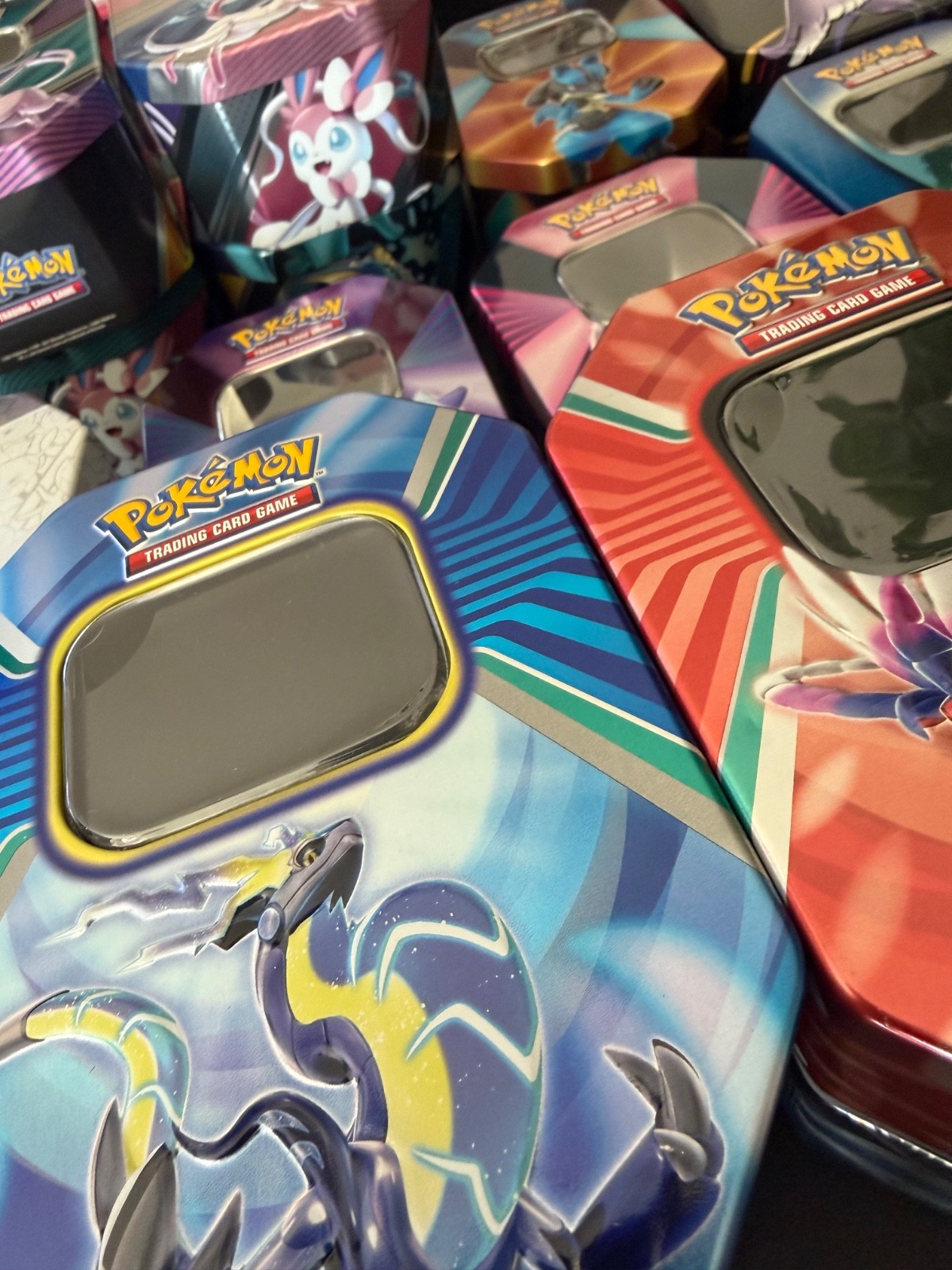 Empty Pokémon Card Tin – Official TCG Storage Collectible Case - Medium Tins