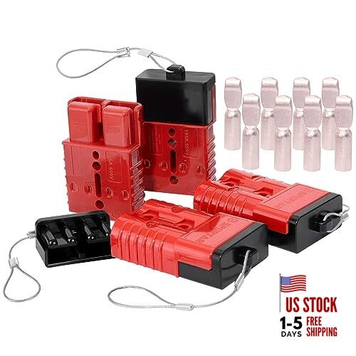  175A Battery Quick Connect/Disconnect, 1/0 AWG Wire Harness 175A(4 Pack) Red