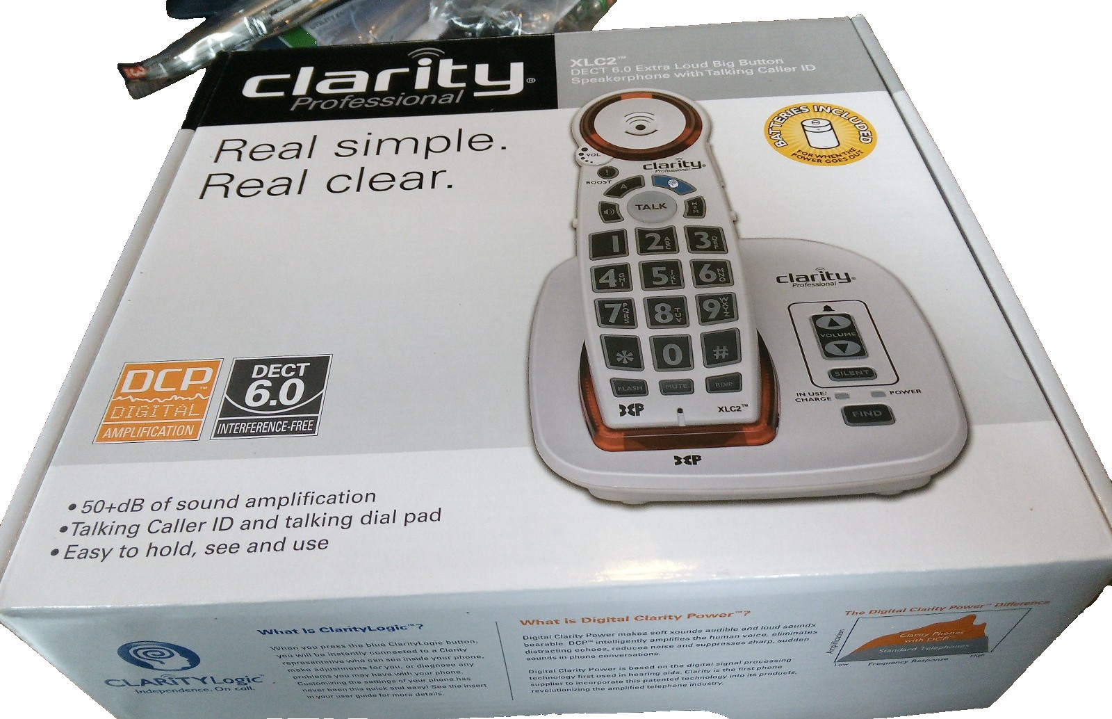 Clarity XlC2 DECT 6.0 Extra Loud Big Button Speakerphone With Talking Caller ID