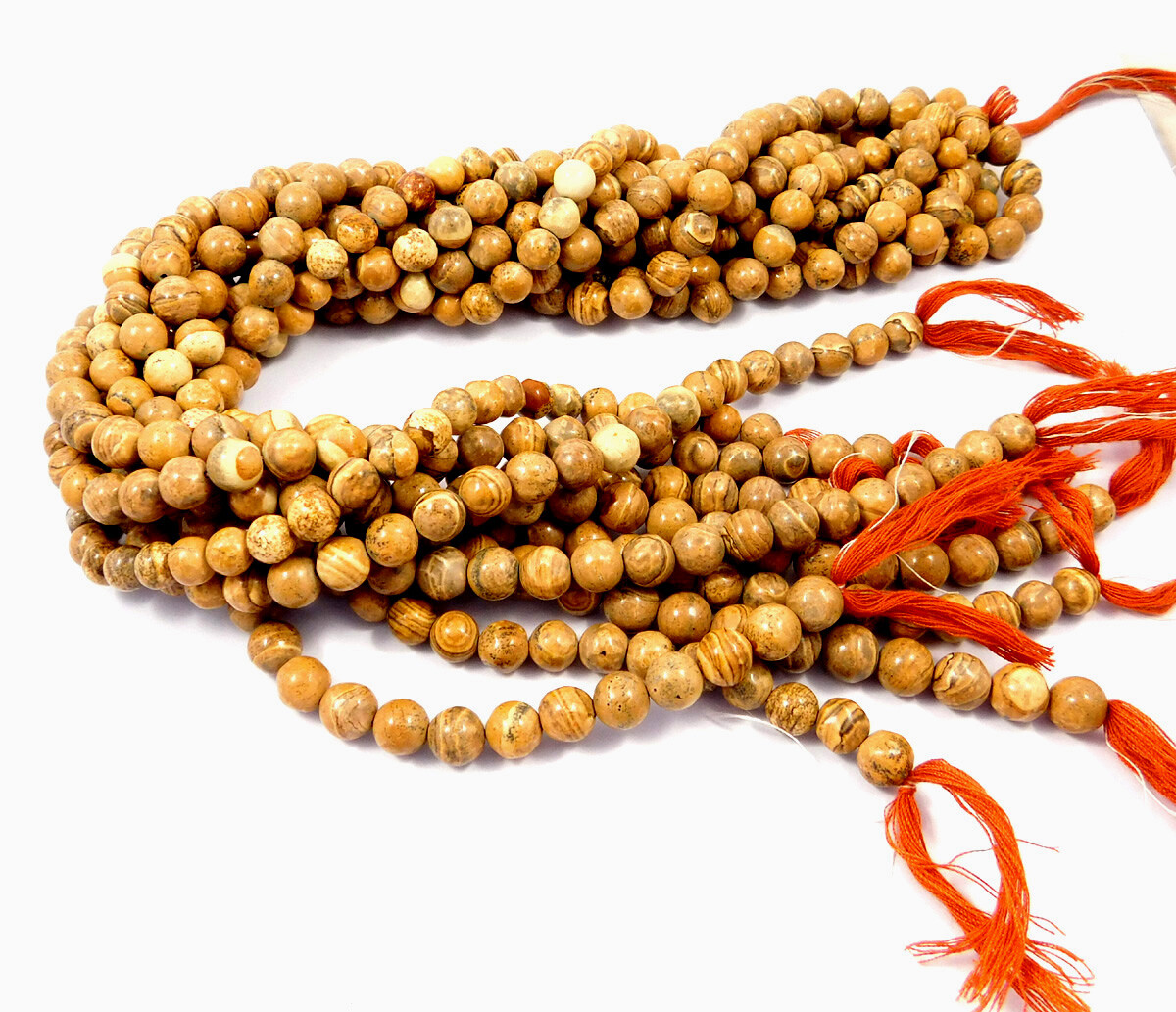 Picture Jasper Beads 15 Inch Strand 8mm Round Natural Gemstone Jewelry Wholesale