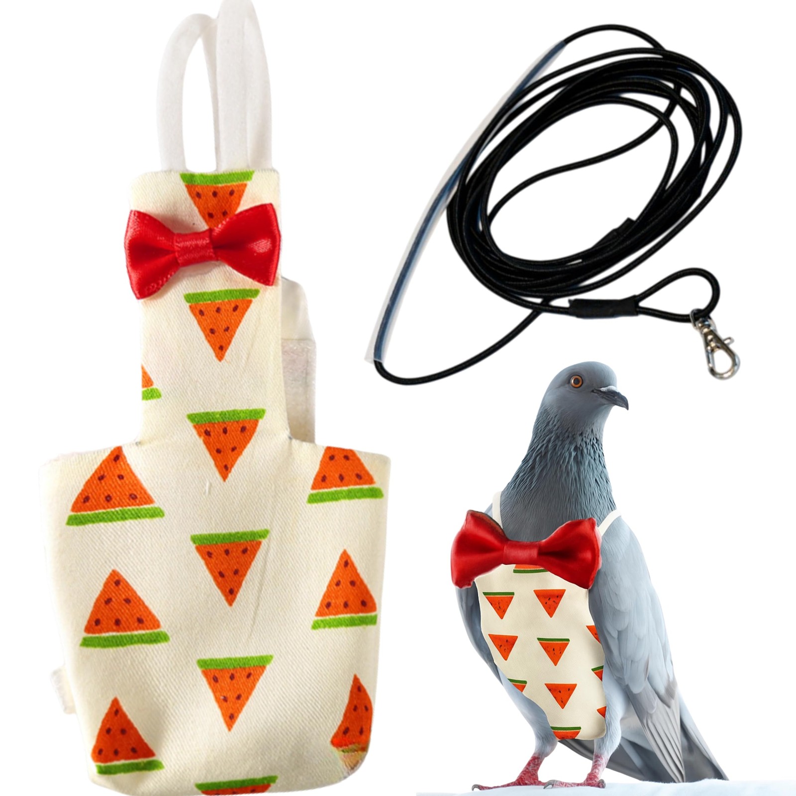 Birds Pigeon Diaper Pants Harness and Leash, Bird XL-Watermelon, watermelon 