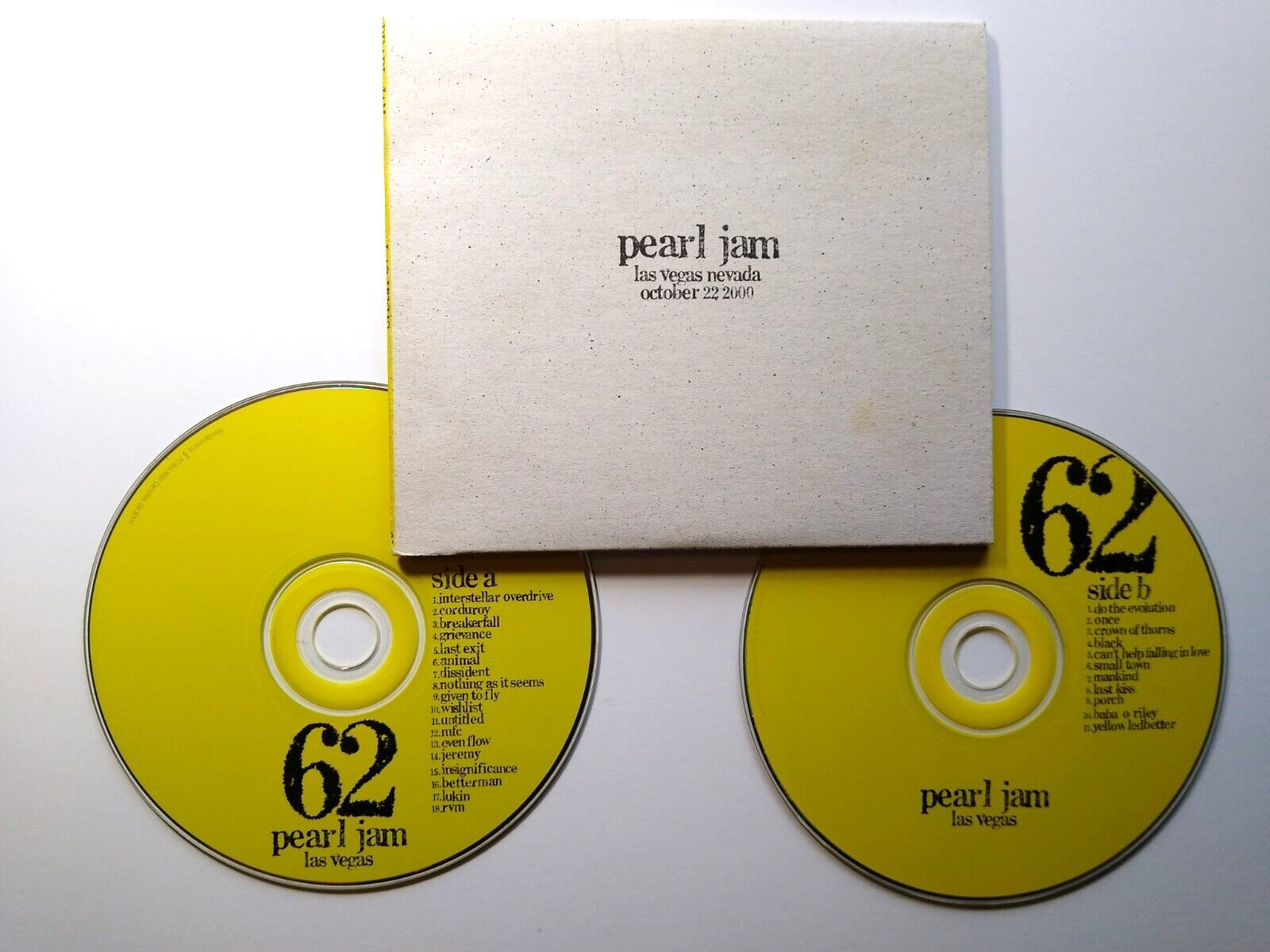 Pearl Jam Las Vegas, Nevada - October 22, 2000 Live CD #62 Double Grunge Rock