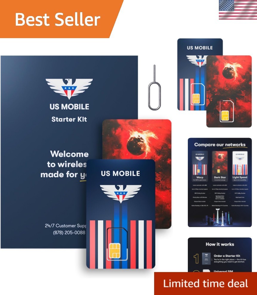 Us Mobile 5G Prepaid SIM Card: Unlimited Plans from $17/mo with Easy Activation