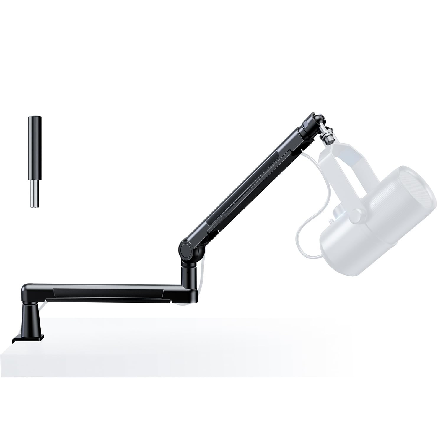 TODI Mic Stand Desk, Heavy Duty Boom Arm Bear 4.5LBS with Extension Riser, Ad...