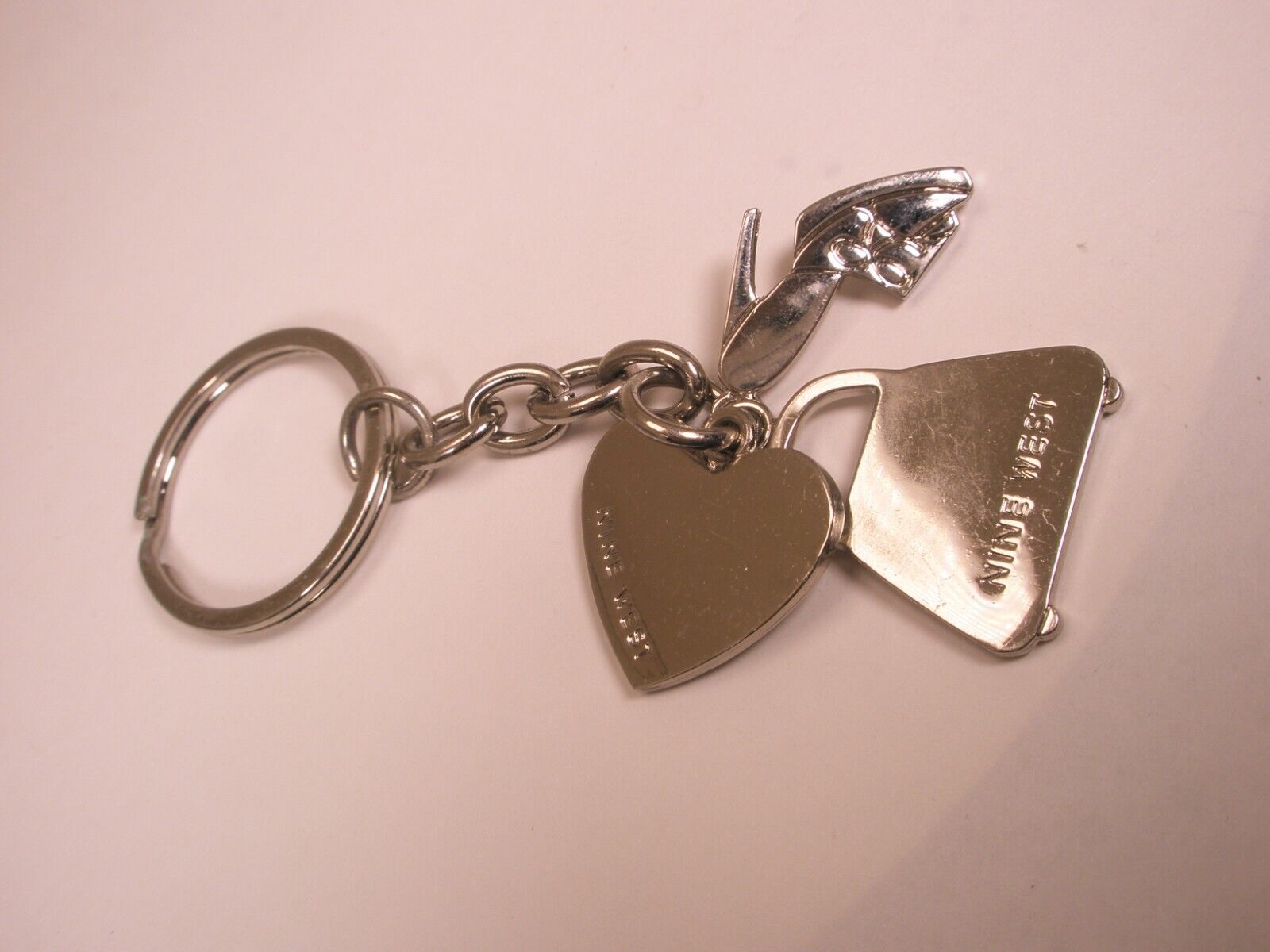 "NINE WEST" Charms Purse Heart Pump/Shoe Modern Key Chain kc44