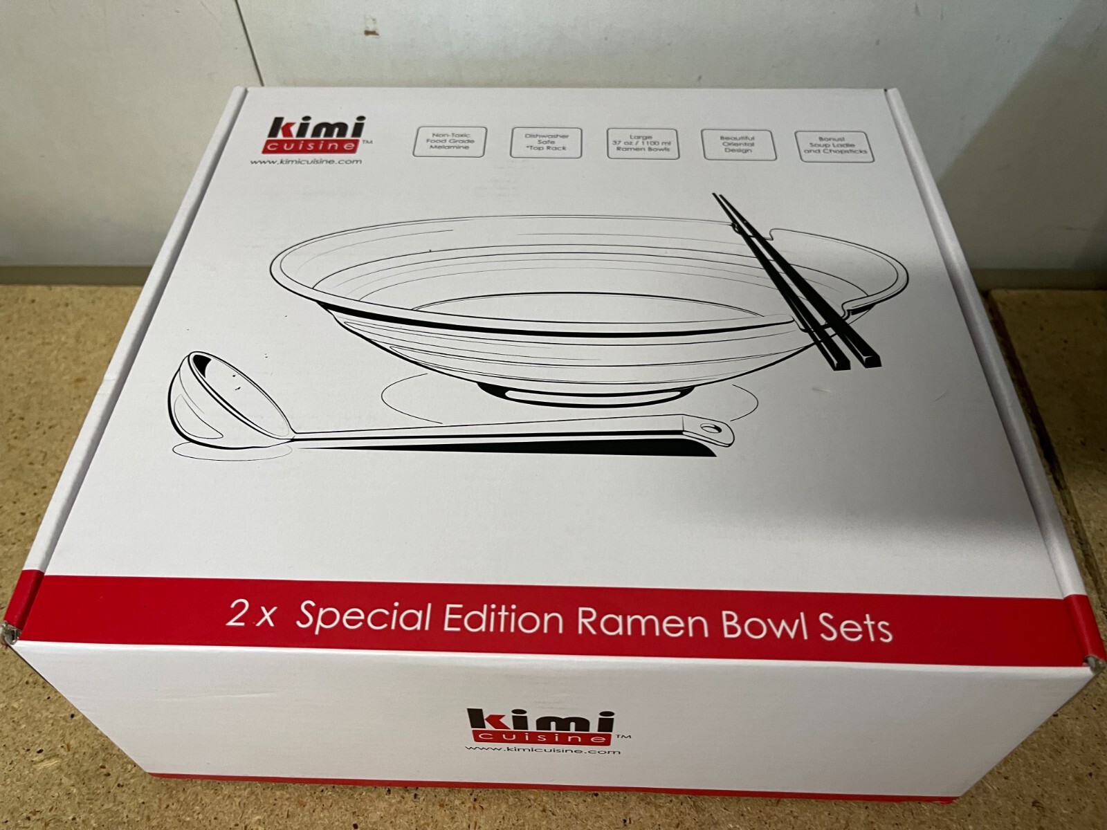 Kimi Cuisine Ramen Bowl Set (Service For 2) 37 Oz Capacity C62