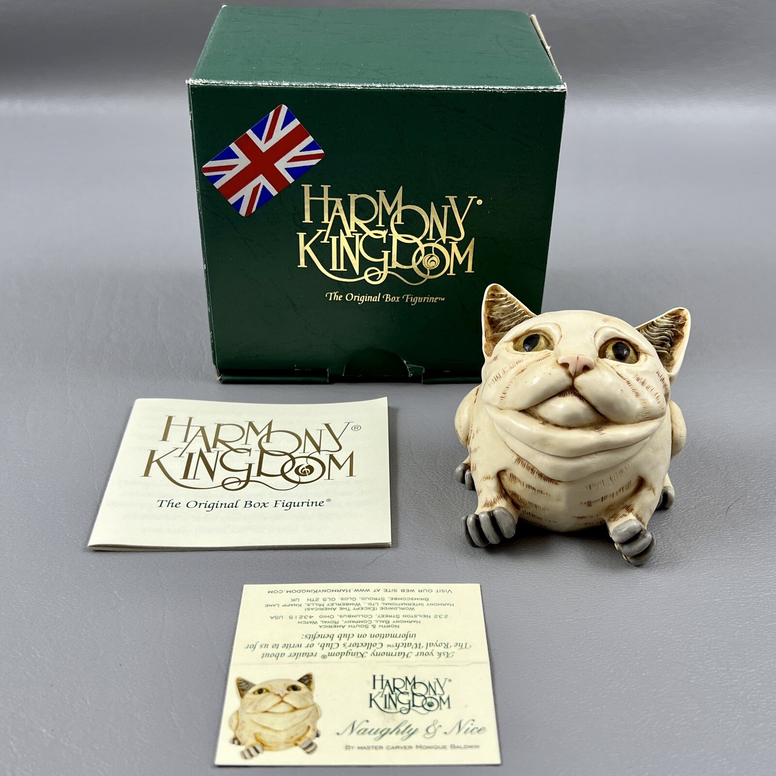 Harmony Kingdom ARTIST SIGNED Naughty & Nice Tiger Cat 2000 TJLEPO2S 642/1200