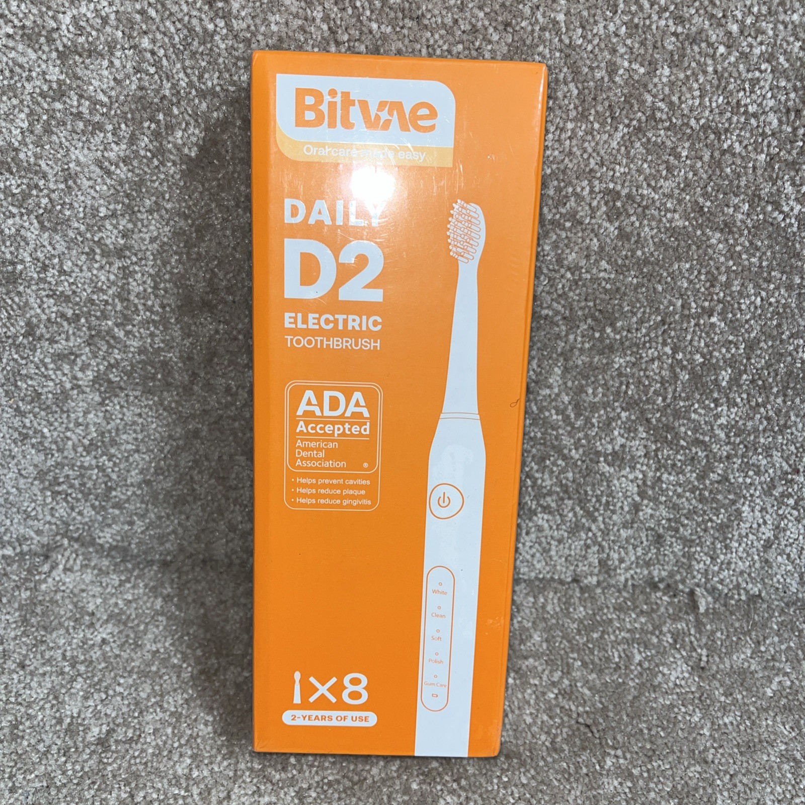 Bitvae Daily D2 Electric Toothbrush, 8 Brushes ADA Accepted