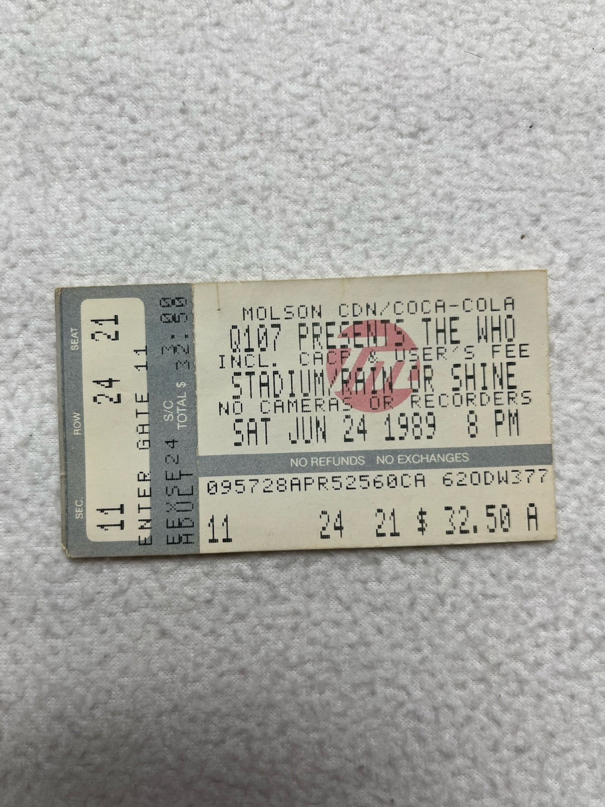 The Who Concert Ticket June 24 1989 Toronto ON