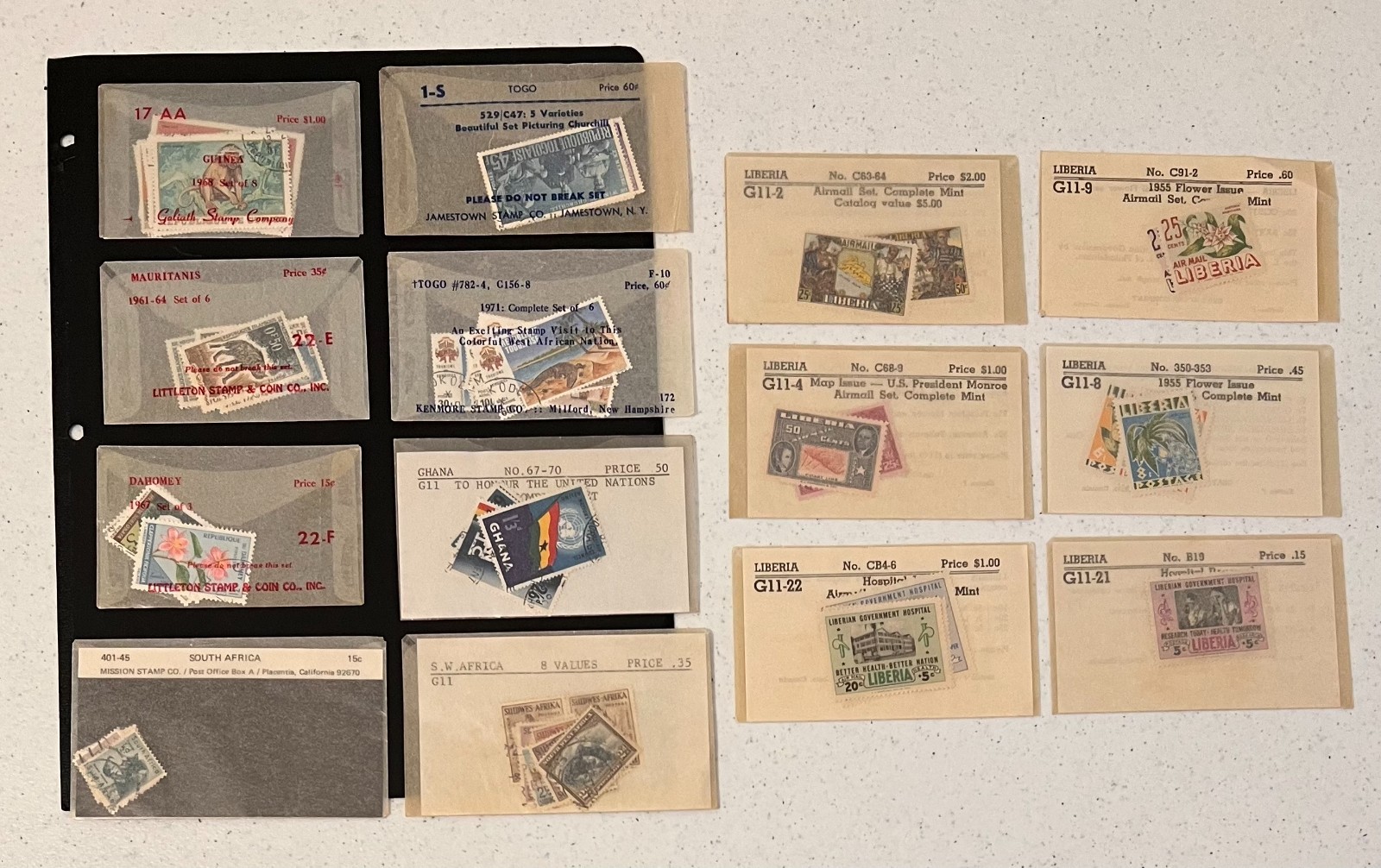 Africa Stamp Lot of 65 Stamps Mauritania Ghana Chad Rwanda Liberia Togo MORE