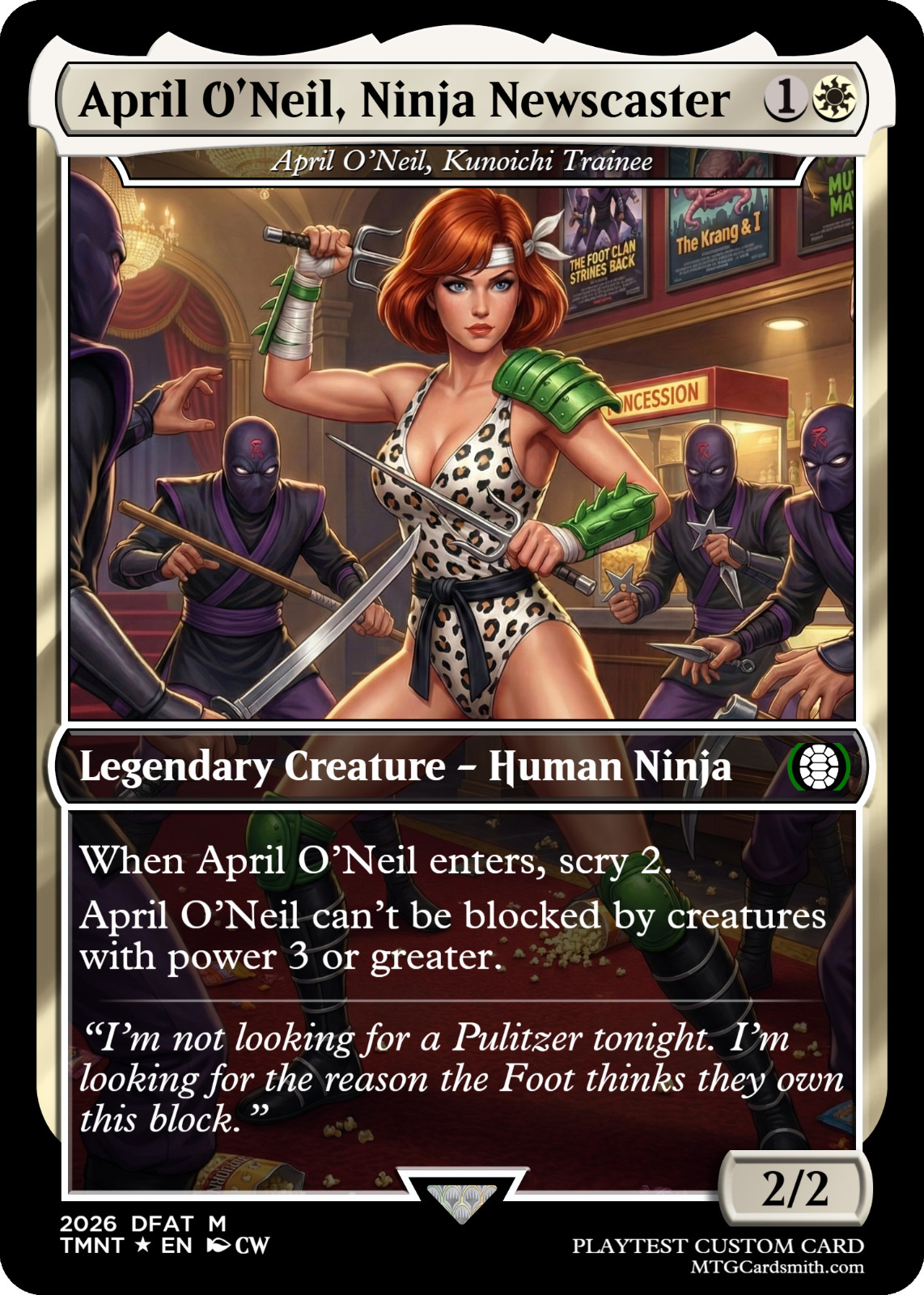 April O'Neil, Kunoichi Trainee Ninja Newscaster TMNT MTG Proxy / Playtest CUSTOM