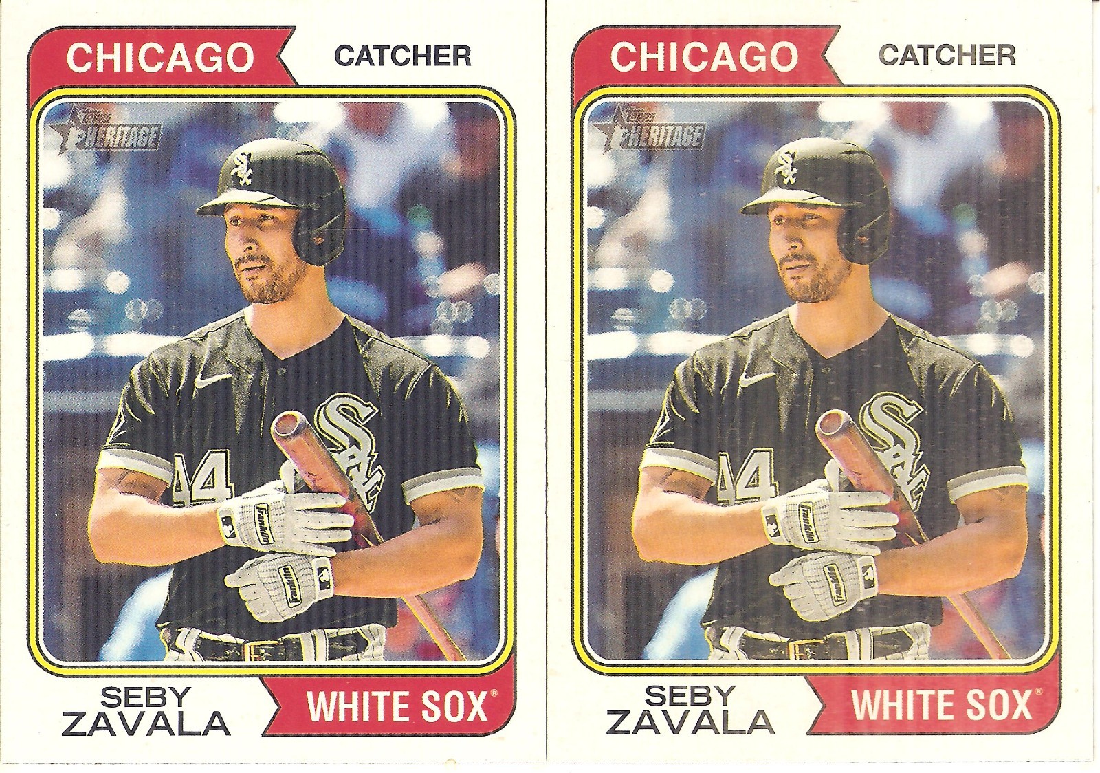 2 CARD 2023 TOPPS HERITAGE SEBY ZAVALA BASEBALL CARD LOT