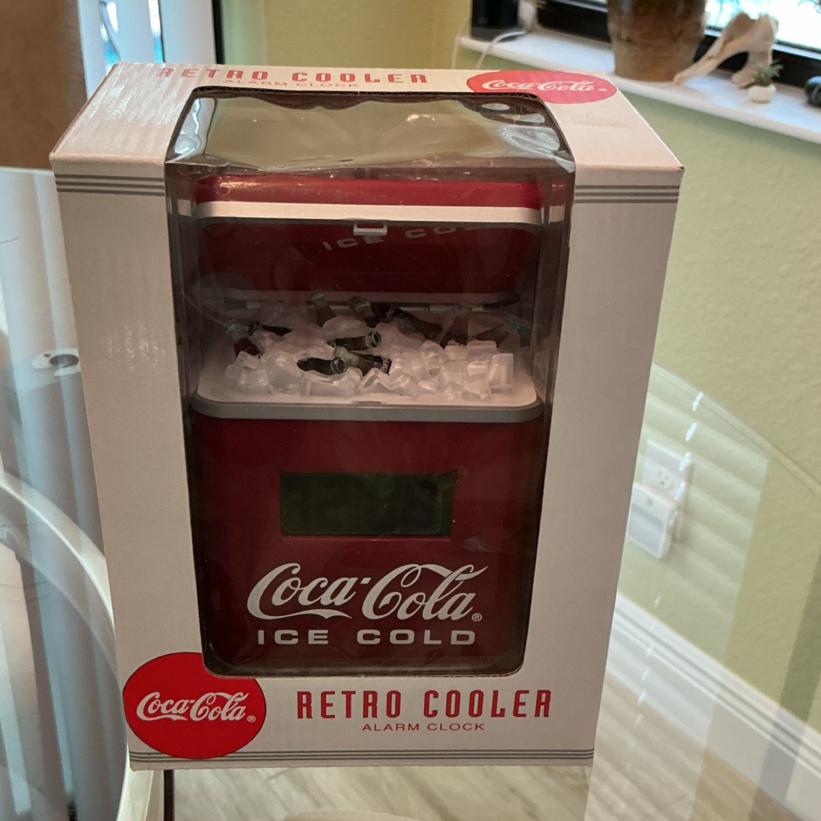 1996 Coca-Cola Retro Cooler Alarm Clock Advertising Sign Red White Soda Theme
